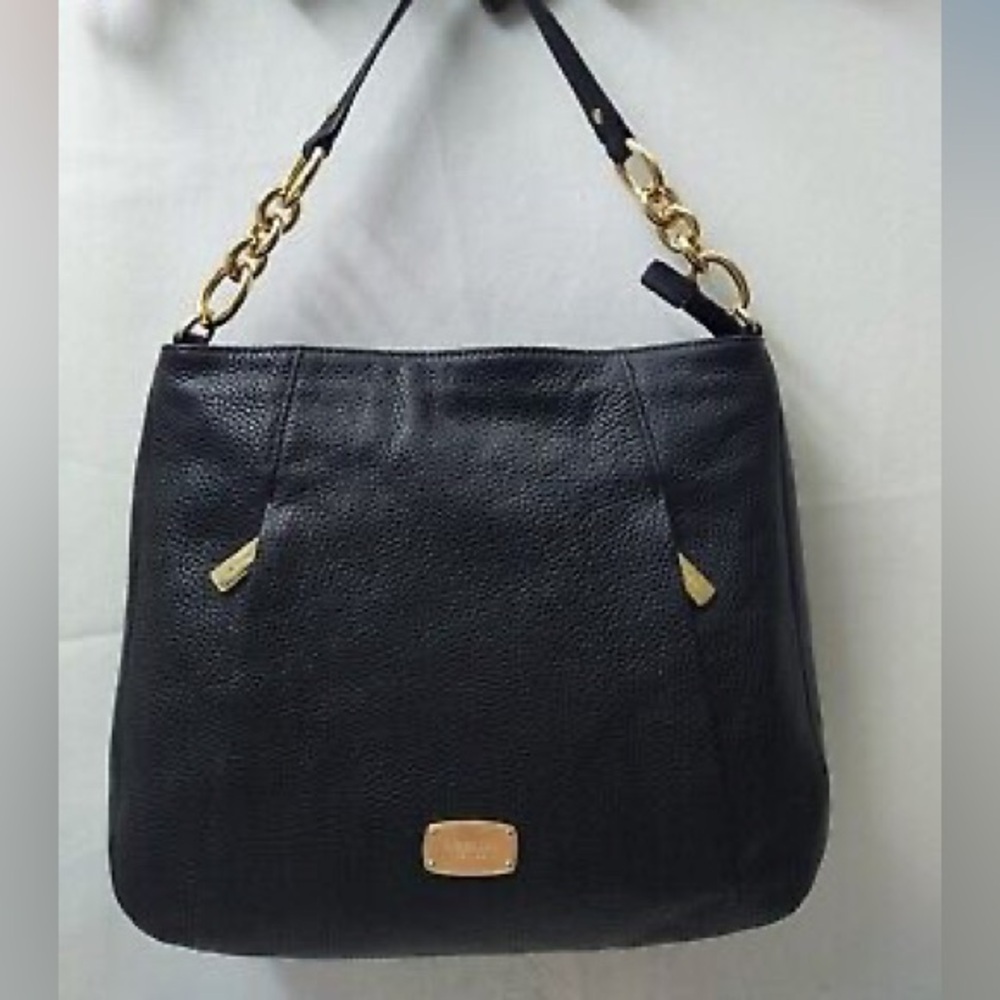 Michael Kors Leather Bag with Gold Chains